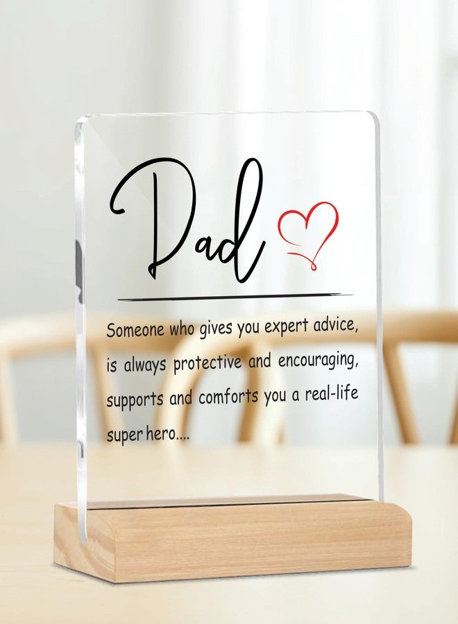 Giftplease Sign Dad a Real Life Super Hero Plaque with Wood Stand Home Office Desk Decor | (4 X 4 Inches) MP_32 - Image 2